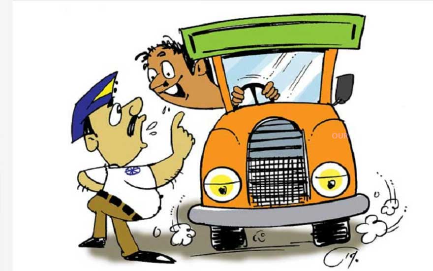 traffic challan cartoon