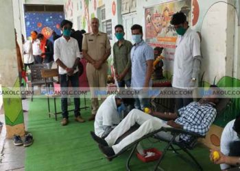 अकोट येथे सह्याद्री प्रतिष्ठांनाच्या वतीने राज्यभिषेक दिनानिमित्त रक्तदान शिबिराचे आयोजन 72 जणांनी केले रक्तदान