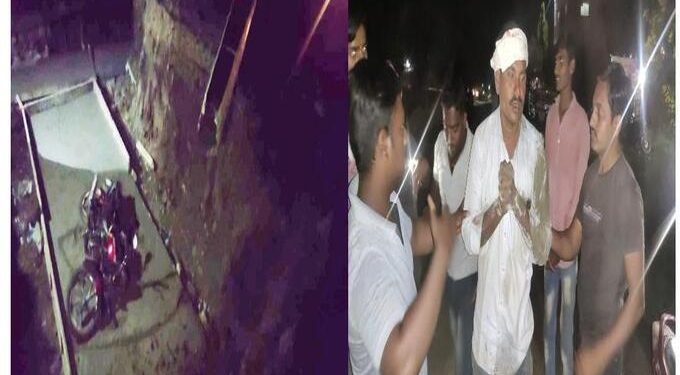 धुळीचा ढिगारा अन ठेकेदाराचा नियोजनशून्य कारभार,दुचाकीस्वार दहा फूट खड्यात पडून जखमी