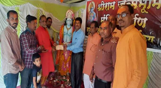 श्रीराम जन्मभूमि तीर्थ क्षेत्र मंदिर निर्माण समर्पण निधी समर्पन कार्यालयाचे व ग्राम सपर्क अभियानाचे हिवरखेड येथे उद्घाटन