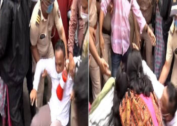 शिवसेना भवनासमोरील आंदोलनात राडा, शिवसैनिकांकडून मारहाण झाल्याचा भाजपच्या महिला पदाधिकाऱ्यांचा आरोप!