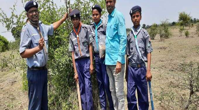 नेताजी सुभाषचंद्र बोस स्काऊट युनिट ने केले १००१ बिजाचे रोपण