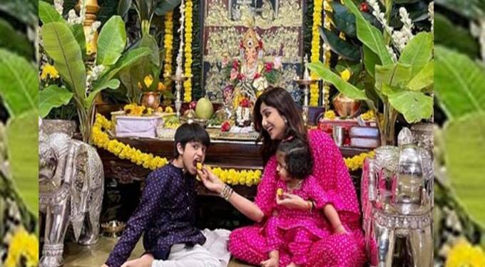 राज कुंद्रा जेलमध्ये आणि शिल्पा शेट्टीचा गणेशोत्सव, नेटकरी म्हणाले…